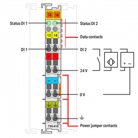 WAGO | 750-410 | 2-CHANNEL DIGITAL INPUT; 24 VDC; 3 MS; PROX