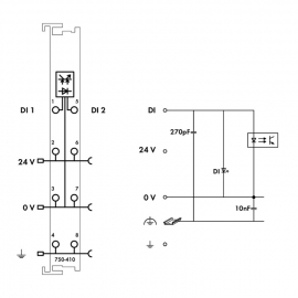 WAGO | 750-410 | 2-CHANNEL DIGITAL INPUT; 24 VDC; 3 MS; PROX