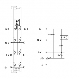 WAGO | 750-412 | 2-CHANNEL DIGITAL INPUT; 48 VDC; 3 MS; LIGH