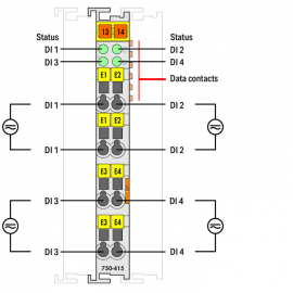 WAGO | 750-415 | 4-CHANNEL DIGITAL INPUT; 24 V AC/DC; 20 MS;