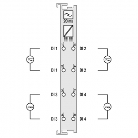 WAGO | 750-415 | 4-CHANNEL DIGITAL INPUT; 24 V AC/DC; 20 MS;