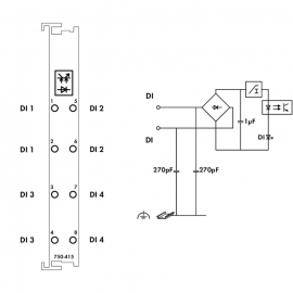 WAGO | 750-415 | 4-CHANNEL DIGITAL INPUT; 24 V AC/DC; 20 MS;