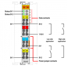 WAGO | 750-427 | 2-CHANNEL DIGITAL INPUT; 110 VDC; LIGHT GRA