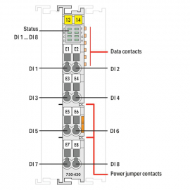 WAGO | 750-430/025-000 | 8-CHANNEL DIGITAL INPUT; 24 VDC; 3