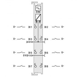 WAGO | 750-436 | 8-CHANNEL DIGITAL INPUT; 24 VDC; 3 MS; LOW-