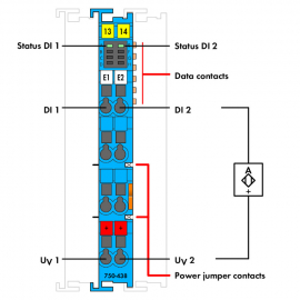 WAGO | 750-438 | 2-CHANNEL DIGITAL INPUT; NAMUR; INTRINSICAL