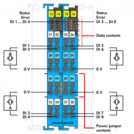 WAGO | 750-439/040-000 | 8-CHANNEL DIGITAL INPUT; NAMUR; INT