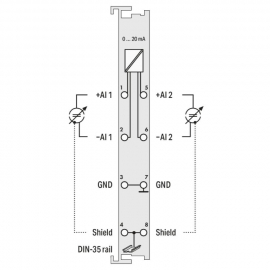 WAGO | 750-452 | 2-CHANNEL ANALOG INPUT; 0 … 20 MA; DIFFEREN