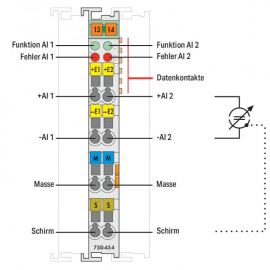 WAGO | 750-454 | 2-CHANNEL ANALOG INPUT; 4 … 20 MA; DIFFEREN