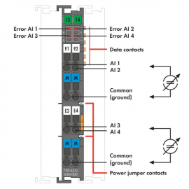 WAGO | 750-455/040-000 | 4-CHANNEL ANALOG INPUT; 4 … 20 MA;