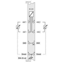WAGO | 750-456/000-200 | 2-CHANNEL ANALOG INPUT; ±10 VDC; DI