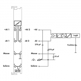 WAGO | 750-456/000-200 | 2-CHANNEL ANALOG INPUT; ±10 VDC; DI
