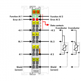 WAGO | 750-461/003-000 | 2-CHANNEL ANALOG INPUT; FOR PT100/R