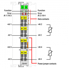 WAGO | 750-463 | 4-CHANNEL ANALOG INPUT; FOR PT100/RTD RESIS