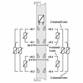 WAGO | 750-464 | 2/4-CHANNEL ANALOG INPUT; RESISTANCE MEASUR