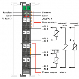 WAGO | 750-464/040-000 | 2/4-CHANNEL ANALOG INPUT; RESISTANC