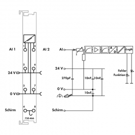 WAGO | 750-466 | 2-CHANNEL ANALOG INPUT; 4 … 20 MA; SINGLE-E