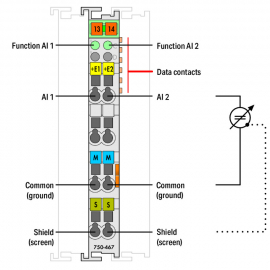WAGO | 750-467 | 2-CHANNEL ANALOG INPUT; 0 ... 10 VDC; SINGL