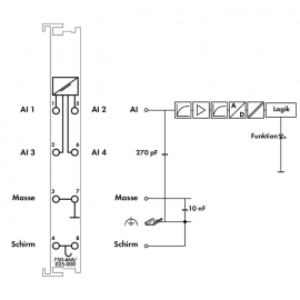 WAGO | 750-468/025-000 | 4-CHANNEL ANALOG INPUT; 0 ... 10 VD