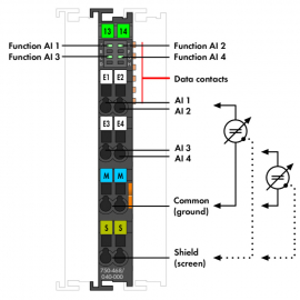 WAGO | 750-468/040-000 | 4-CHANNEL ANALOG INPUT; 0 ... 10 VD