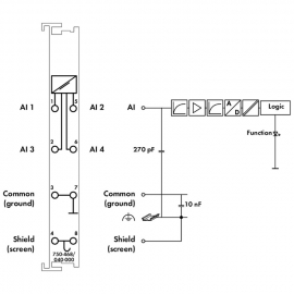 WAGO | 750-468/040-000 | 4-CHANNEL ANALOG INPUT; 0 ... 10 VD