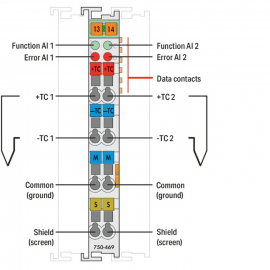 WAGO | 750-469/000-002 | 2-CHANNEL ANALOG INPUT; THERMOCOUPL