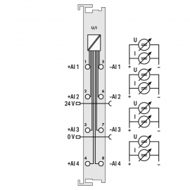 WAGO | 750-471 | 4-CHANNEL ANALOG INPUT; VOLTAGE/CURRENT; DI