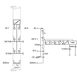 WAGO | 750-474 | 2-CHANNEL ANALOG INPUT; 4 … 20 MA; SINGLE-E