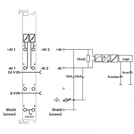 WAGO | 750-475 | 2-CHANNEL ANALOG INPUT; 0 … 1 A AC/DC; DIFF