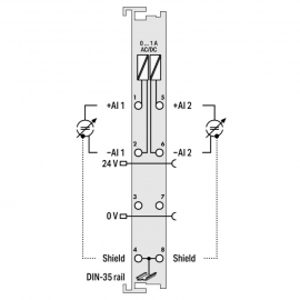 WAGO | 750-475 | 2-CHANNEL ANALOG INPUT; 0 … 1 A AC/DC; DIFF