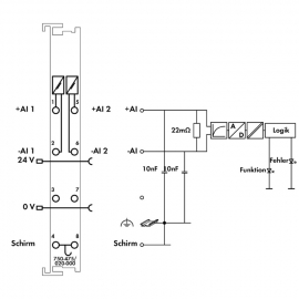 WAGO | 750-475/020-000 | 2-CHANNEL ANALOG INPUT; 0 … 5 A AC/