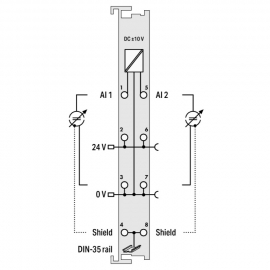 WAGO | 750-476 | 2-CHANNEL ANALOG INPUT; ±10 VDC; SINGLE-END