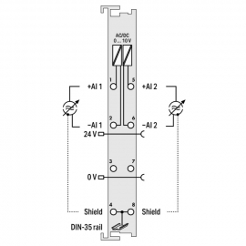 WAGO | 750-477 | 2-CHANNEL ANALOG INPUT; 0 ... 10 VDC; DIFFE