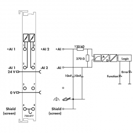 WAGO | 750-477 | 2-CHANNEL ANALOG INPUT; 0 ... 10 VDC; DIFFE