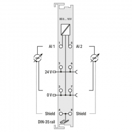 WAGO | 750-478/005-000 | 2-CHANNEL ANALOG INPUT; 0 ... 10 VD