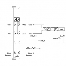 WAGO | 750-479 | 2-CHANNEL ANALOG INPUT; ±10 VDC; DIFFERENTI