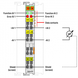 WAGO | 750-479 | 2-CHANNEL ANALOG INPUT; ±10 VDC; DIFFERENTI