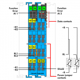 WAGO | 750-481/040-000 | 2-CHANNEL ANALOG INPUT; RESISTANCE