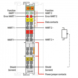 WAGO | 750-482 | 2-CHANNEL ANALOG INPUT; 4 … 20 MA HART; LIG