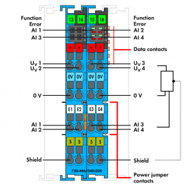 WAGO | 750-486/040-000 | 4-CHANNEL ANALOG INPUT; 0/4 … 20 MA