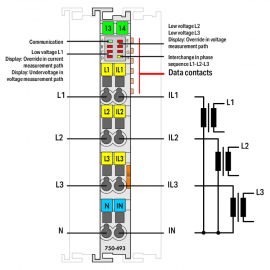 WAGO | 750-493/000-001 | 3-PHASE POWER MEASUREMENT; 480 VAC,