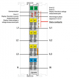 WAGO | 750-494/000-001 | 3-PHASE POWER MEASUREMENT; 480 VAC,