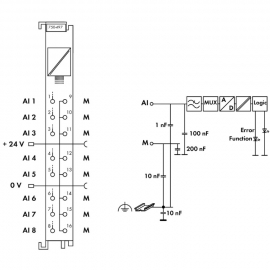 WAGO | 750-497 | 8-CHANNEL ANALOG INPUT; 0 … 10 V/±10 VDC; S