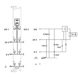 WAGO | 750-501 | 2-CHANNEL DIGITAL OUTPUT; 24 VDC; 0.5 A; LI