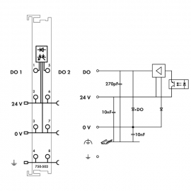 WAGO | 750-502 | 2-CHANNEL DIGITAL OUTPUT; 24 VDC; 2.0 A; LI