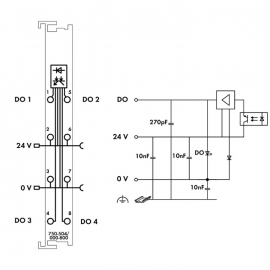 WAGO | 750-504/000-800 | 4-CHANNEL DIGITAL OUTPUT; 24 VDC; 0