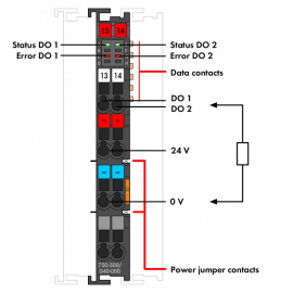 WAGO | 750-508/040-000 | 2-CHANNEL DIGITAL OUTPUT; 24 VDC; 2