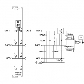 WAGO | 750-508/040-000 | 2-CHANNEL DIGITAL OUTPUT; 24 VDC; 2