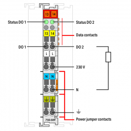 WAGO | 750-509 | 2-CHANNEL DIGITAL OUTPUT; 230 VAC; 0.3 A; S