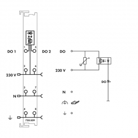 WAGO | 750-509 | 2-CHANNEL DIGITAL OUTPUT; 230 VAC; 0.3 A; S